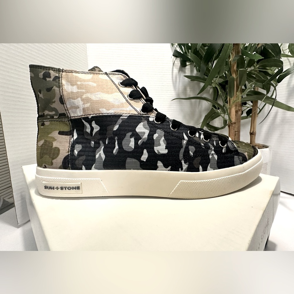 Sun Stone Men's Size 12 Mesa High Top Sneakers Colorblocked Bandana Camo New!